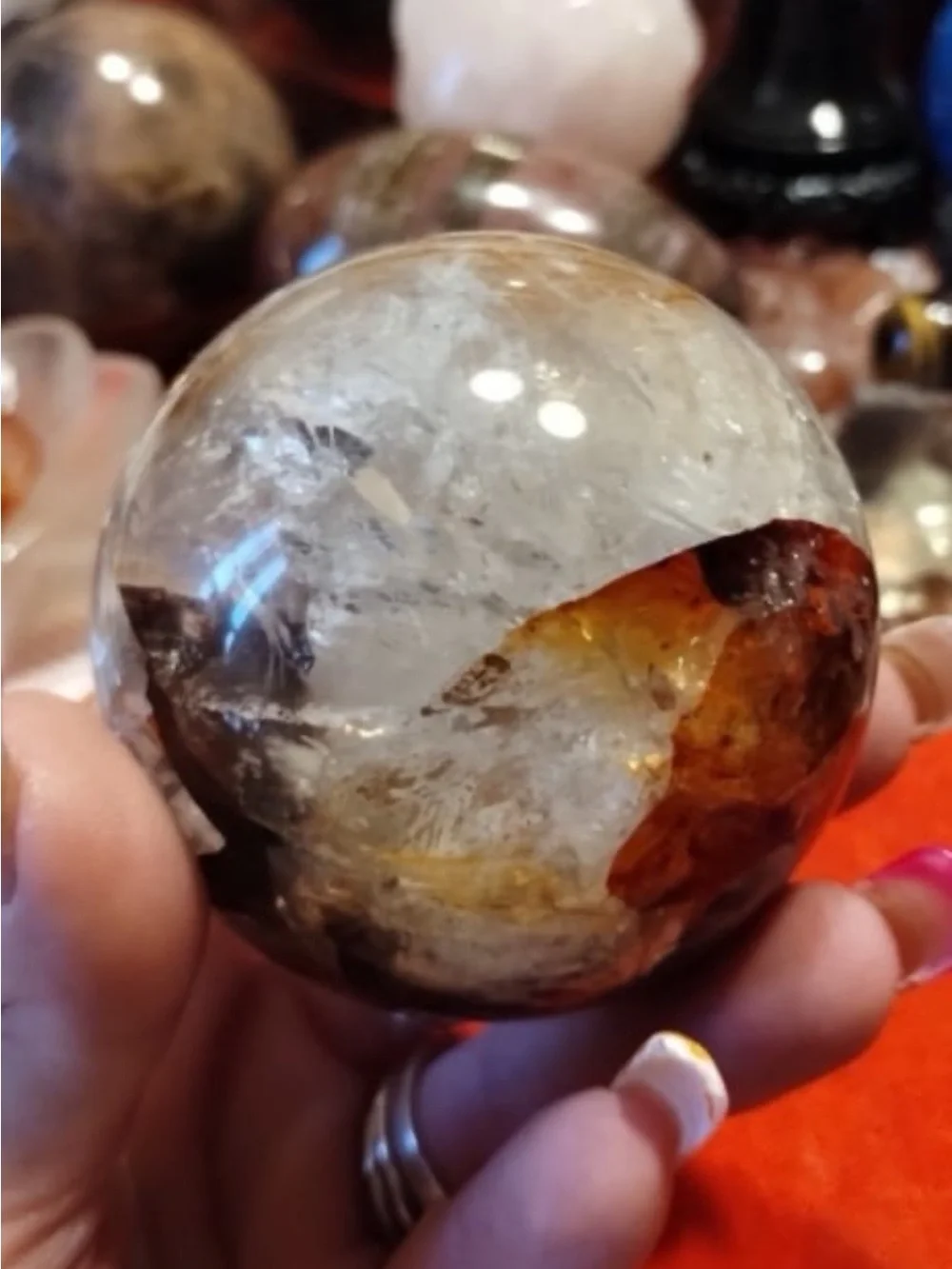 Icy Fire Quartz Sphere